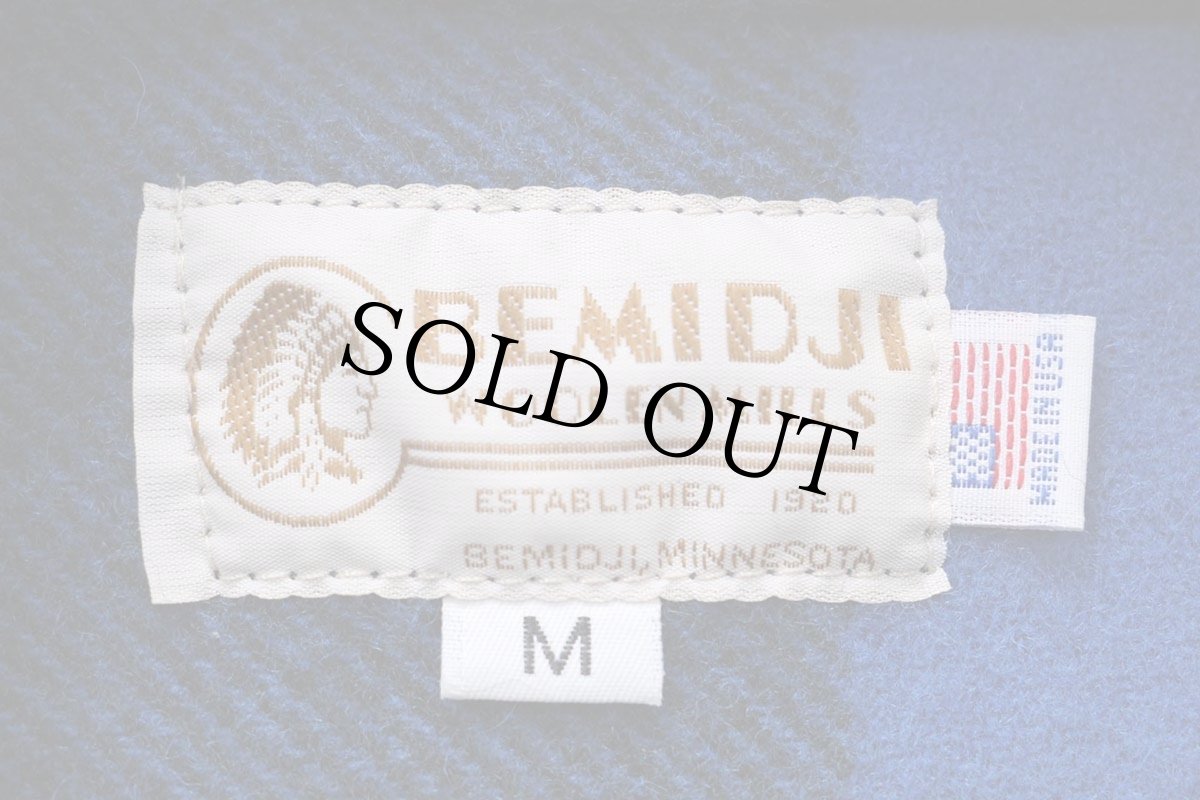 画像4: USA製 BEMIDJI WOOLEN MILLS ベミジ バッファローチェック ウールシャツジャケット 青×黒 M (4)