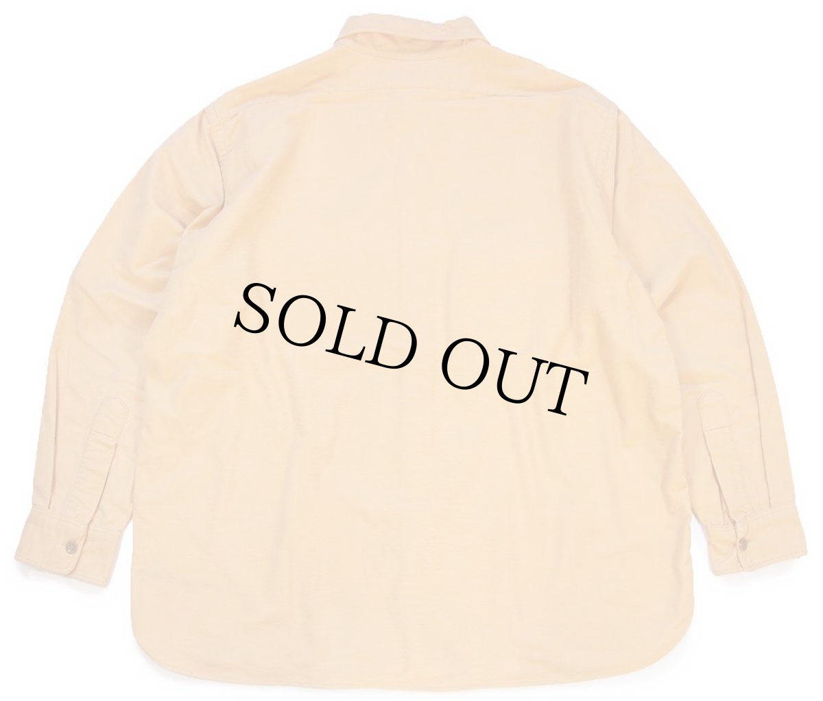 画像2: 70s L.L.Bean 筆記体タグ 無地 コットン シャモアクロスシャツ 薄オレンジ 18 (2)