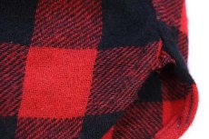 画像6: 60s MONTGOMERY WARD BRENT マチ付き バッファローチェック ウールシャツ 赤×黒 (6)