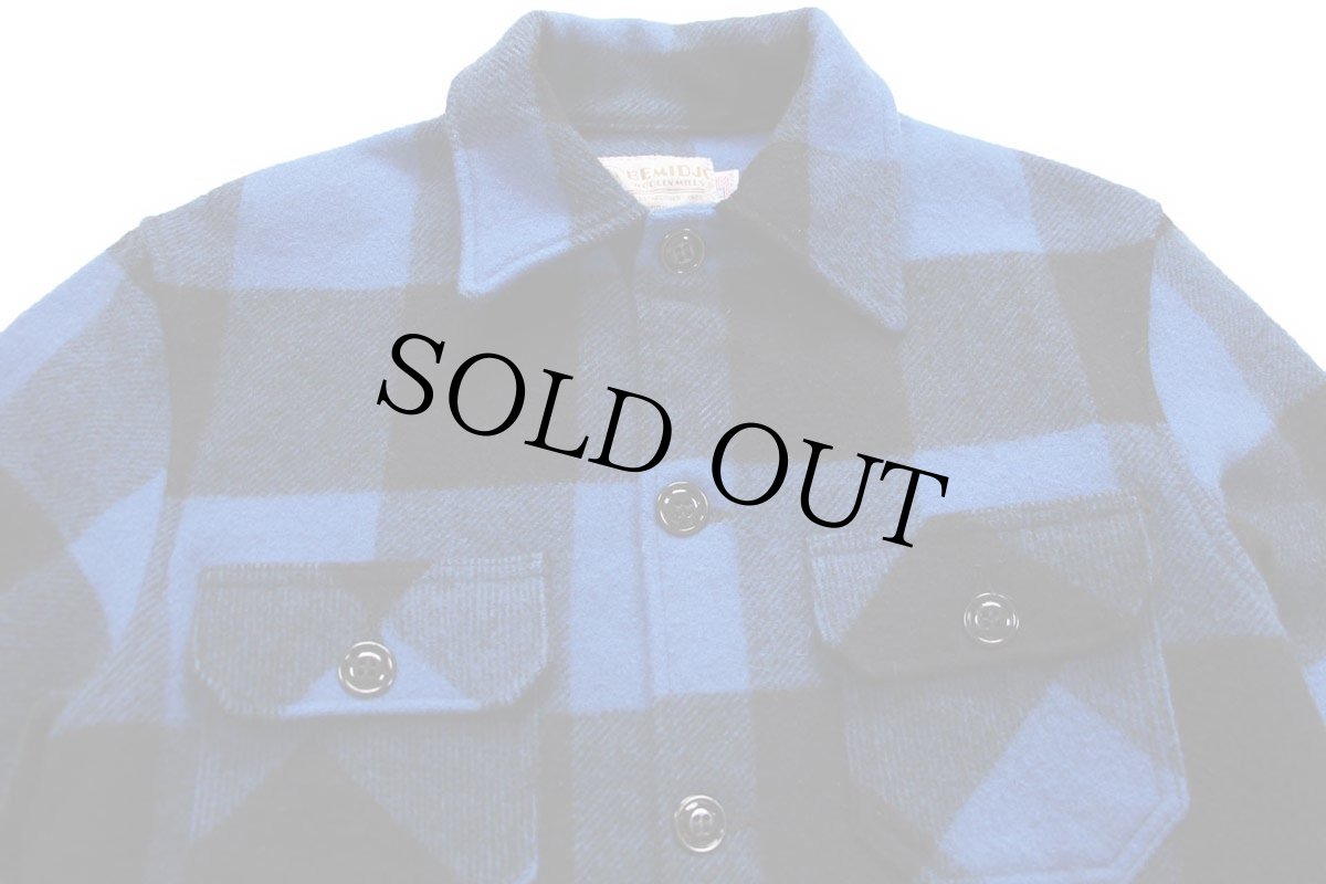 画像3: USA製 BEMIDJI WOOLEN MILLS ベミジ バッファローチェック ウールシャツジャケット 青×黒 M (3)