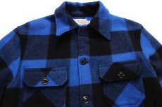 画像3: USA製 BEMIDJI WOOLEN MILLS ベミジ バッファローチェック ウールシャツジャケット 青×黒 M (3)