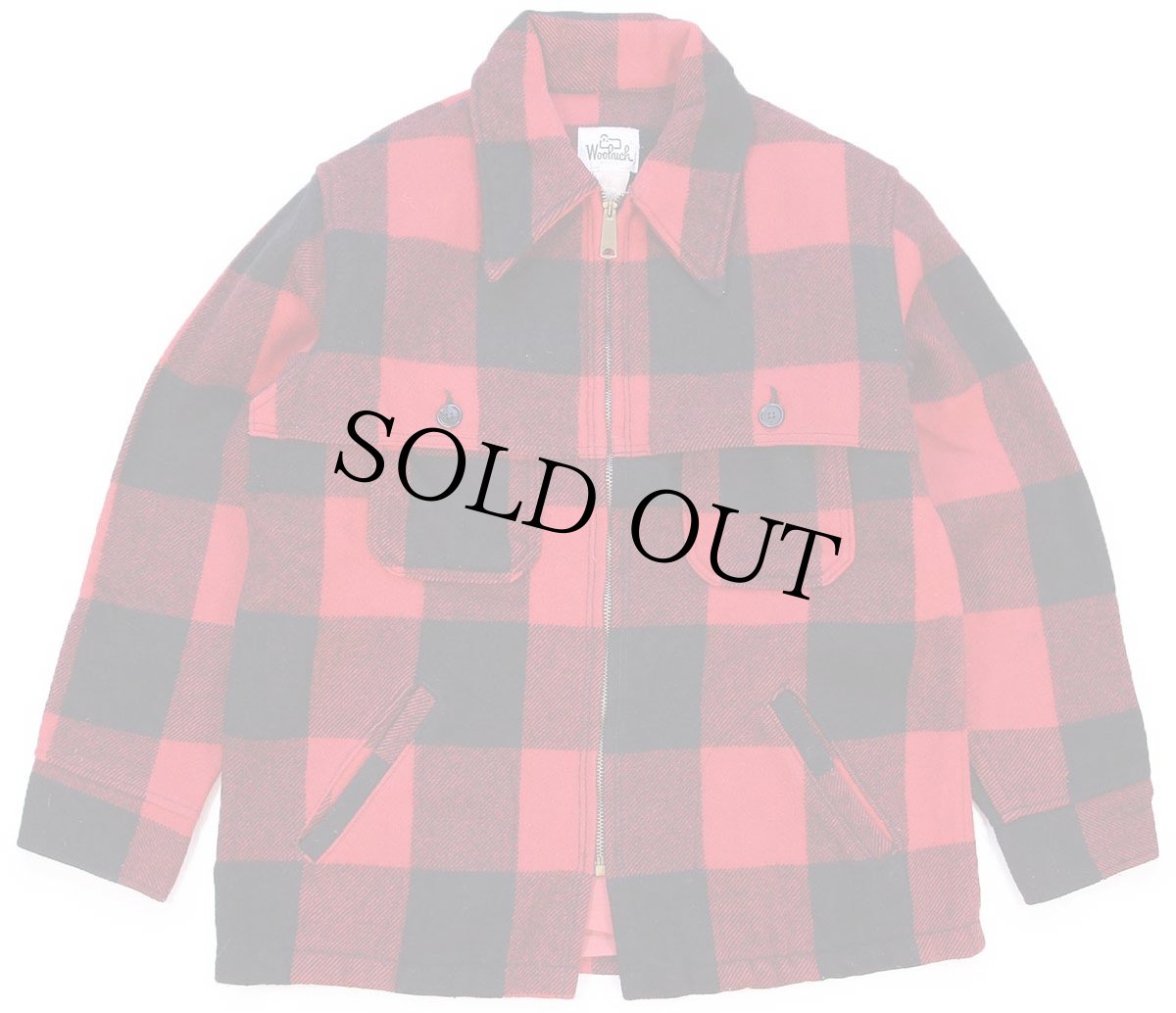 画像1: 70s Woolrichウールリッチ バッファローチェック マッキーノ ウールジャケット 赤×黒 (1)