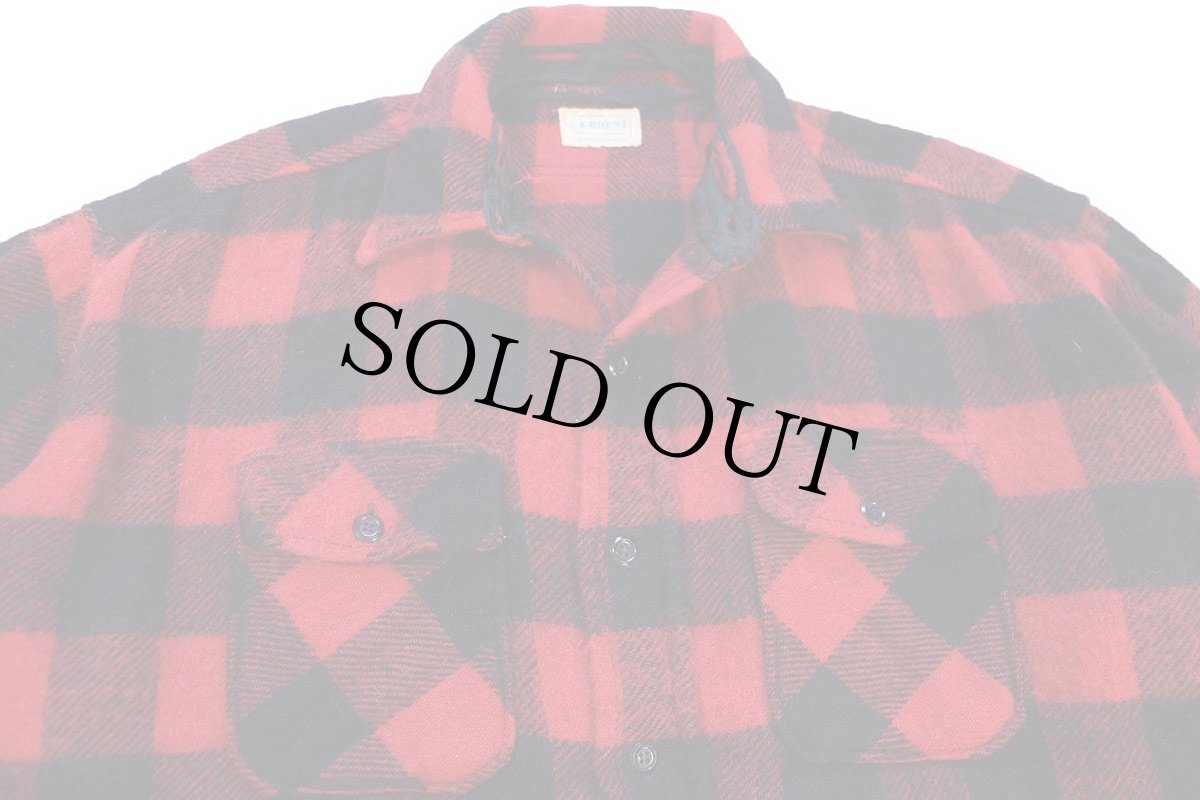 画像3: 60s MONTGOMERY WARD BRENT バッファローチェック マチ付き ウールシャツ 赤×黒 (3)