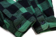 画像6: 60s WINTER KING バッファローチェック マチ付き ウールシャツ 緑×黒 (6)