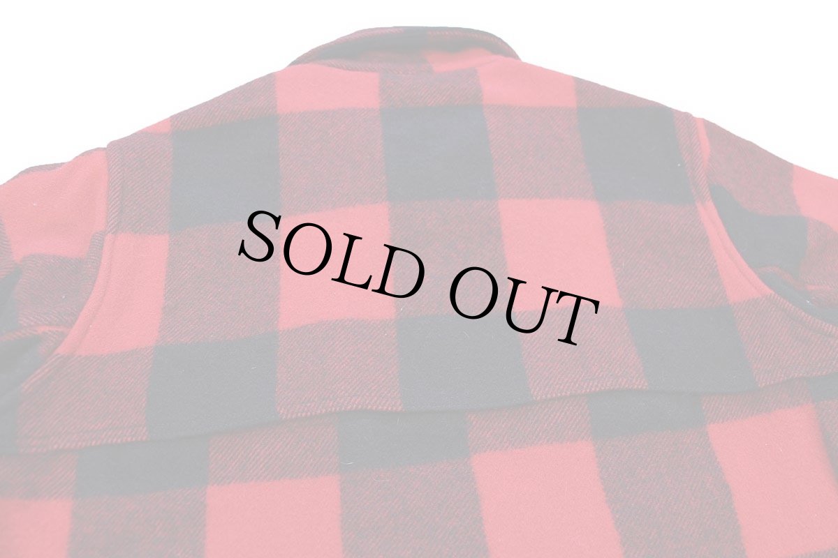 画像4: 70s Woolrichウールリッチ バッファローチェック マッキーノ ウールジャケット 赤×黒 (4)