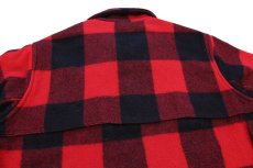 画像4: 70s Woolrichウールリッチ バッファローチェック マッキーノ ウールジャケット 赤×黒 (4)