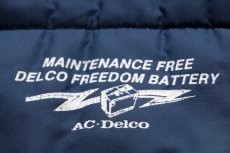 画像4: 80s USA製 Pla-Jac Dunbrooke AC-Delco バッテリー 中綿入り ナイロンジャケット 紺 L (4)