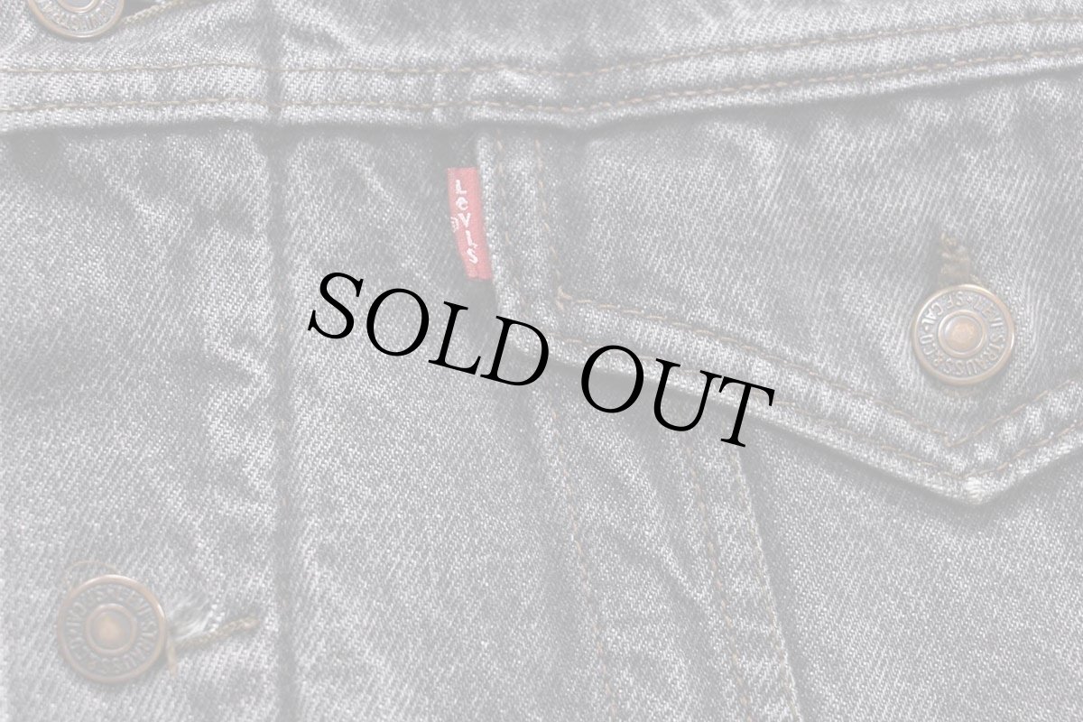 画像7: 00s Levi'sリーバイス ボアライナー 先染め ブラック デニムジャケット 4ポケット 特大★ユーロ (7)