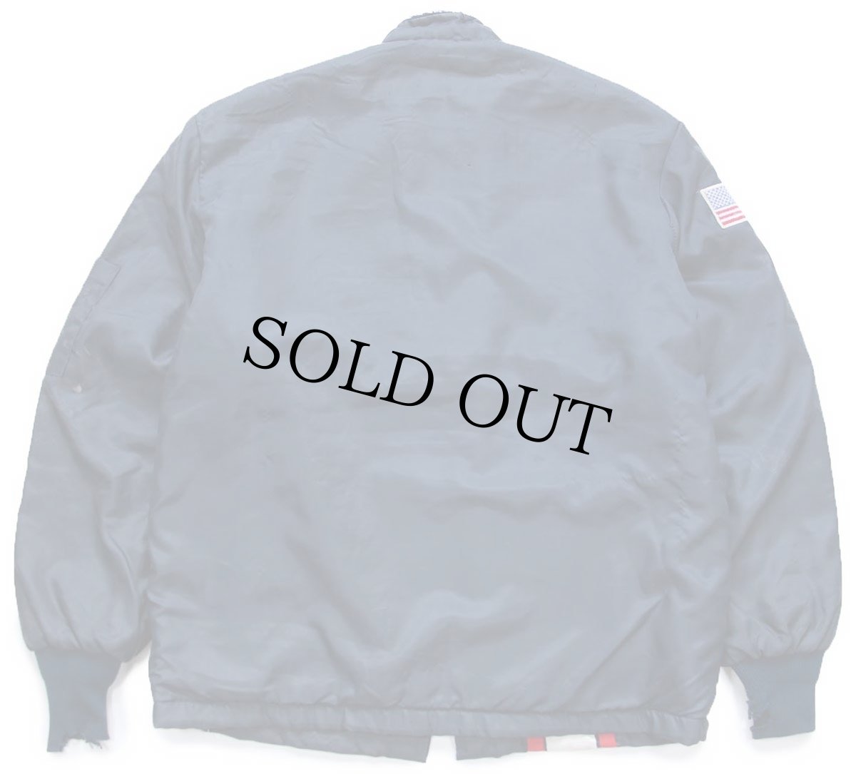 画像2: 70s American Airlines ボーイング767 飛行機 パッチ付き スタンドカラー ボアライナー ナイロンジャケット ボロ 紺 (2)