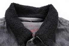 画像4: 00s Levi'sリーバイス ボアライナー 先染め ブラック デニムジャケット 4ポケット 特大★ユーロ (4)