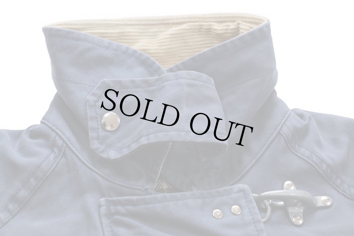 画像4: イタリア製 Fay チンスト&タータンチェック ウールライナー付き コットン キャンバス ファイヤーマンコート 薄紺 フェード L (4)