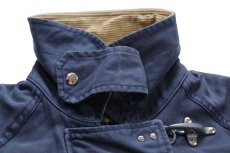 画像4: イタリア製 Fay チンスト&タータンチェック ウールライナー付き コットン キャンバス ファイヤーマンコート 薄紺 フェード L (4)