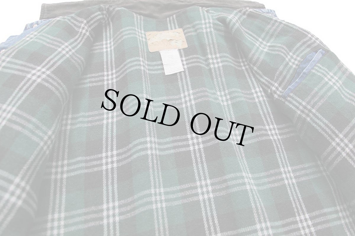 画像6: 90s GAPギャップ チェック ネルライナー デニムジャケット 4ポケット M (6)