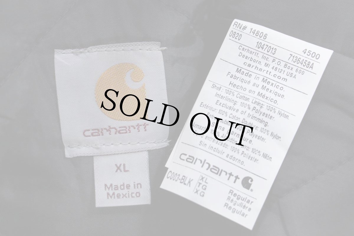 画像4: 未使用★carharttカーハート HYDRAULIC TECHNOLOGIES刺繍 キルティングライナー ダック地 トラディショナルコート 黒 XL (4)