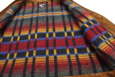 画像6: 90s USA製 Hammacher Schlemmer ウール ブランケットライナー スエード レザーベスト 茶 L (6)