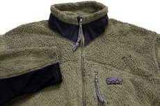 画像3: 訳あり★00s USA製 patagoniaパタゴニア R2 POLARTEC フリースジャケット フィールドグリーン M★刺繍ロゴ (3)