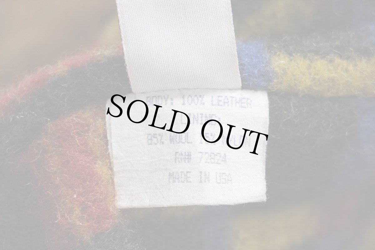 画像5: 90s USA製 Hammacher Schlemmer ウール ブランケットライナー スエード レザーベスト 茶 L (5)