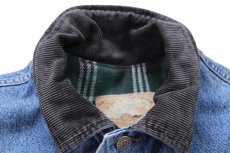 画像4: 90s GAPギャップ チェック ネルライナー デニムジャケット 4ポケット M (4)