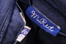 画像4: 60s HOWE レタードパッチ付き メルトン ウール 袖革スタジャン 薄紺×紺 (4)