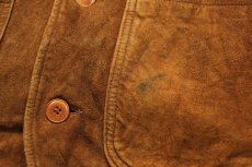 画像7: 90s USA製 Hammacher Schlemmer ウール ブランケットライナー スエード レザーベスト 茶 L (7)