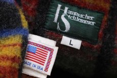 画像4: 90s USA製 Hammacher Schlemmer ウール ブランケットライナー スエード レザーベスト 茶 L (4)