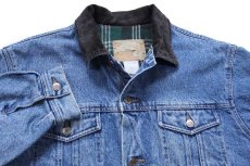 画像3: 90s GAPギャップ チェック ネルライナー デニムジャケット 4ポケット M (3)