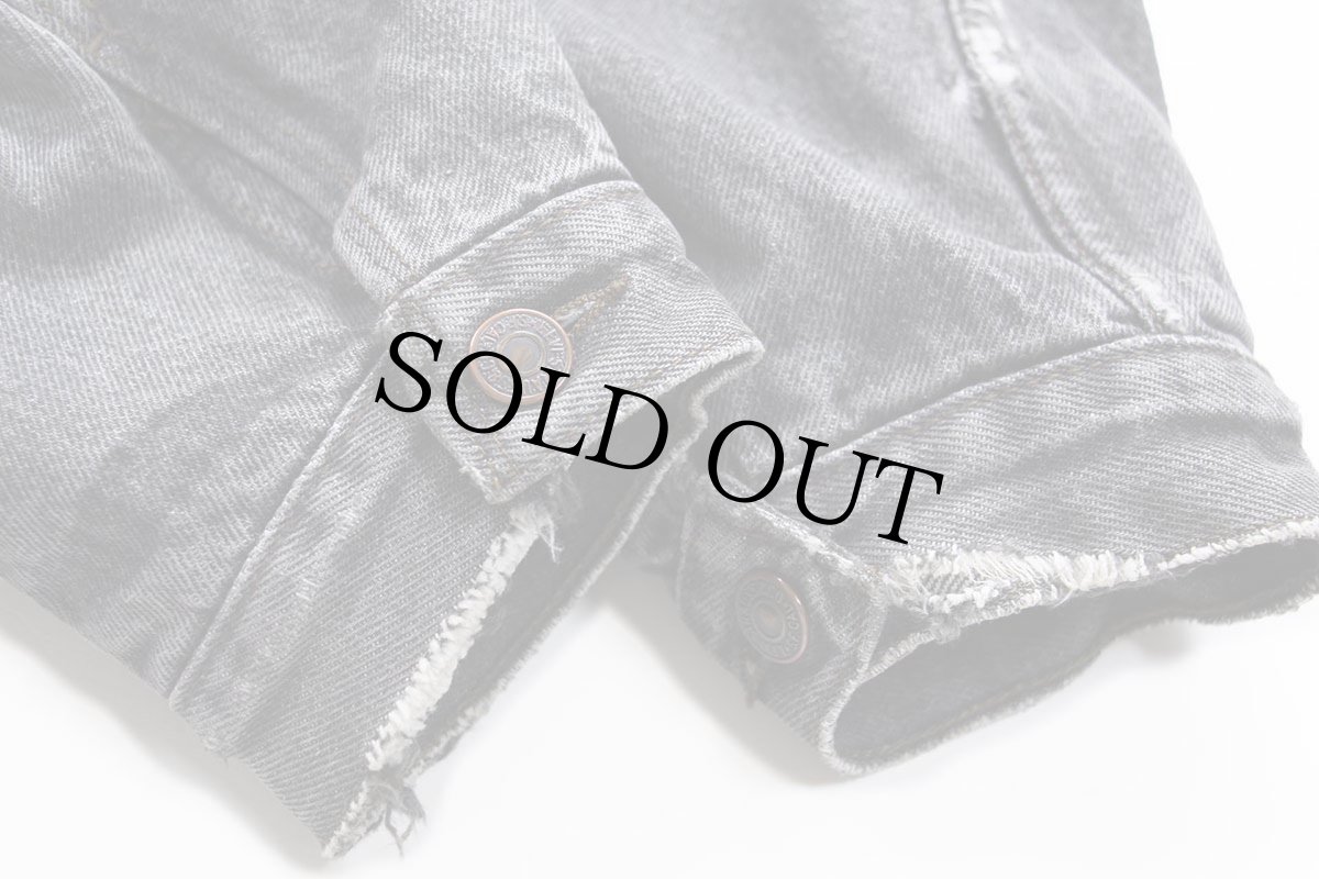 画像9: 00s Levi'sリーバイス ボアライナー 先染め ブラック デニムジャケット 4ポケット 特大★ユーロ (9)
