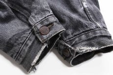 画像9: 00s Levi'sリーバイス ボアライナー 先染め ブラック デニムジャケット 4ポケット 特大★ユーロ (9)