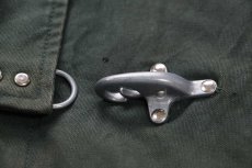 画像7: イタリア製 Fay チンスト&タータンチェック ウールライナー付き コットン キャンバス ファイヤーマンコート 緑 フェード XL (7)