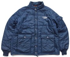 画像1: 80s USA製 Pla-Jac Dunbrooke AC-Delco バッテリー 中綿入り ナイロンジャケット 紺 L (1)