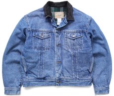 画像1: 90s GAPギャップ チェック ネルライナー デニムジャケット 4ポケット M (1)
