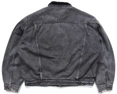 画像2: 00s Levi'sリーバイス ボアライナー 先染め ブラック デニムジャケット 4ポケット 特大★ユーロ (2)