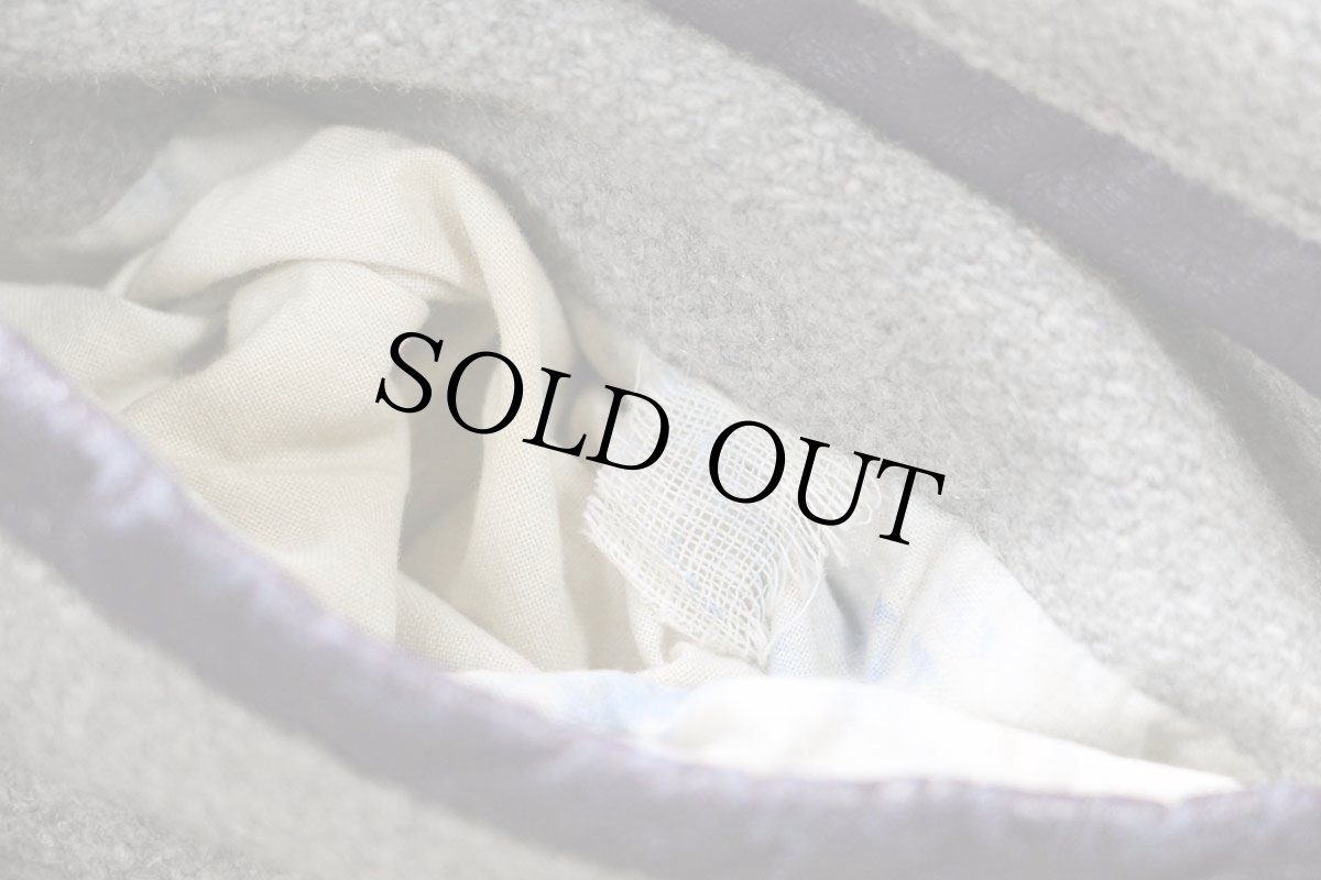 画像4: 60s UNKNOWN レタードパッチ付き メルトン ウール 袖革スタジャン グレー×紫 (4)