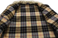 画像5: イタリア製 Fay タータンチェック ウールライナー コットン キャンバス ファイヤーマン ベスト 紺 フェード L (5)