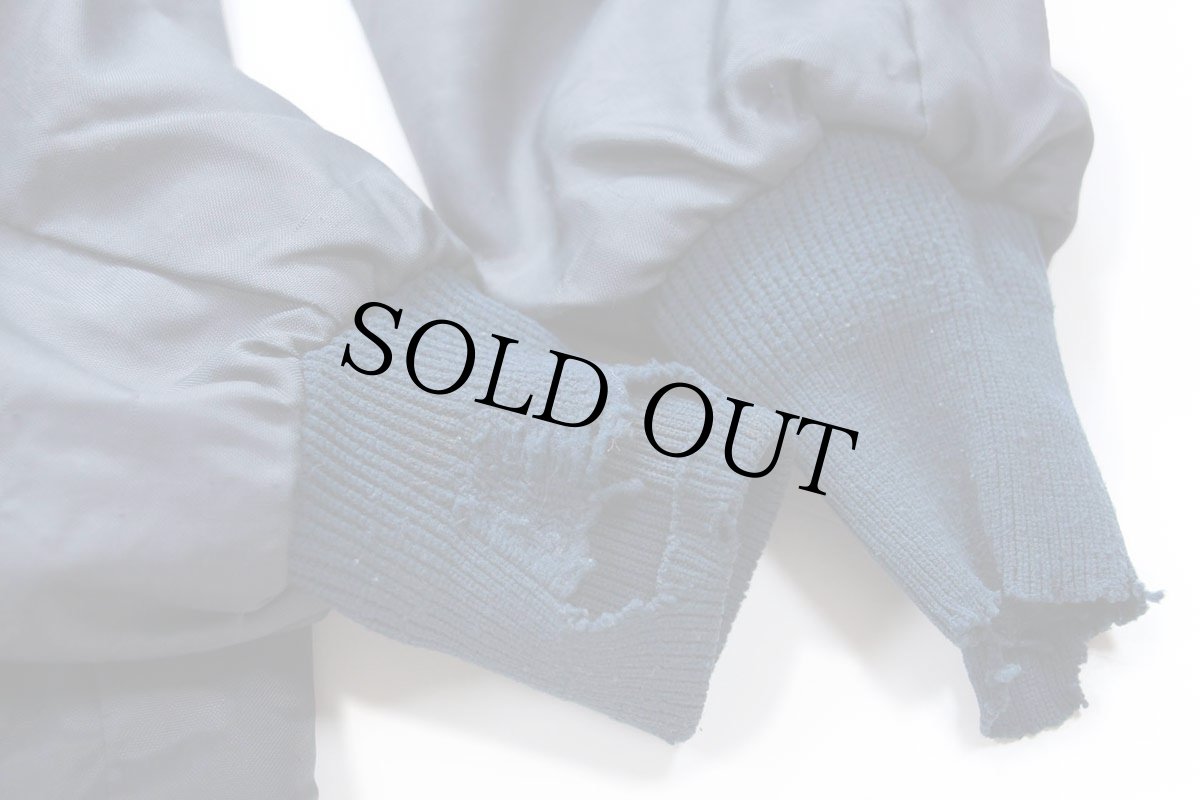 画像9: 70s American Airlines ボーイング767 飛行機 パッチ付き スタンドカラー ボアライナー ナイロンジャケット ボロ 紺 (9)