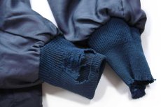 画像9: 70s American Airlines ボーイング767 飛行機 パッチ付き スタンドカラー ボアライナー ナイロンジャケット ボロ 紺 (9)