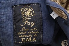 画像5: イタリア製 Fay チンスト&タータンチェック ウールライナー付き コットン キャンバス ファイヤーマンコート 薄紺 フェード L (5)