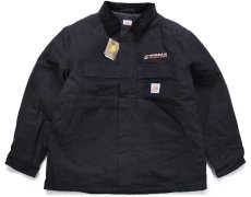 画像1: 未使用★carharttカーハート HYDRAULIC TECHNOLOGIES刺繍 キルティングライナー ダック地 トラディショナルコート 黒 XL (1)