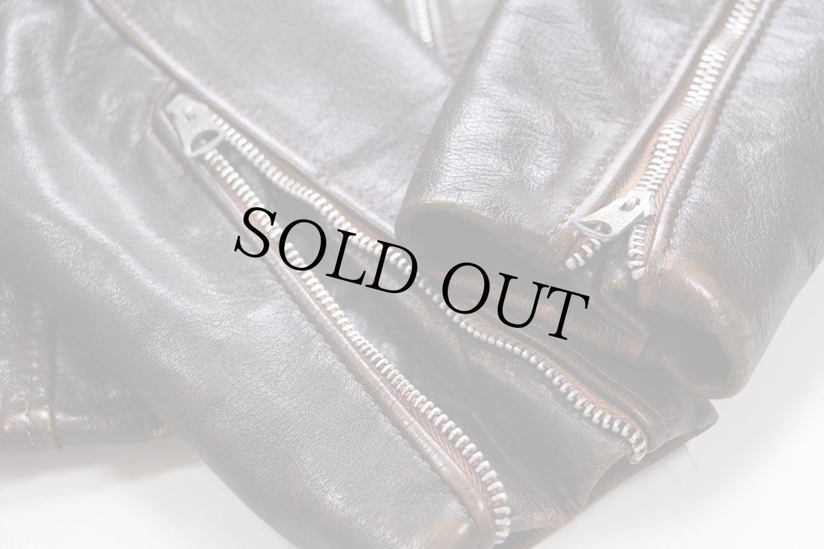 画像8: 70s UNKNOWN シングルライダース レザージャケット 焦げ茶 13 (8)