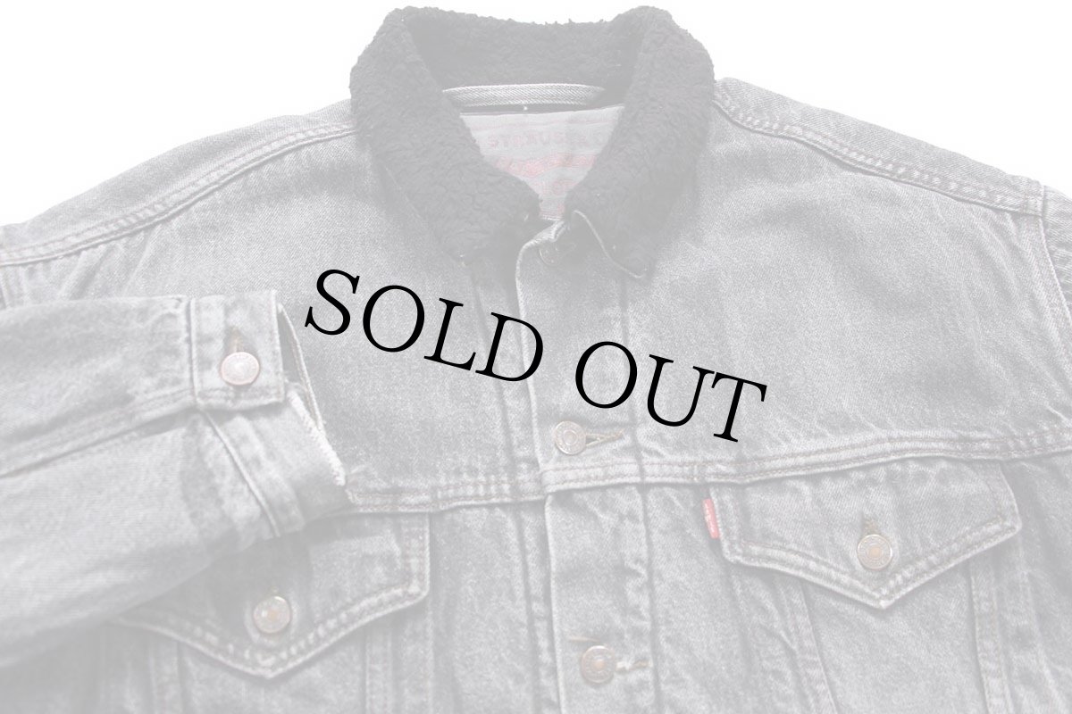 画像3: 00s Levi'sリーバイス ボアライナー 先染め ブラック デニムジャケット 4ポケット 特大★ユーロ (3)