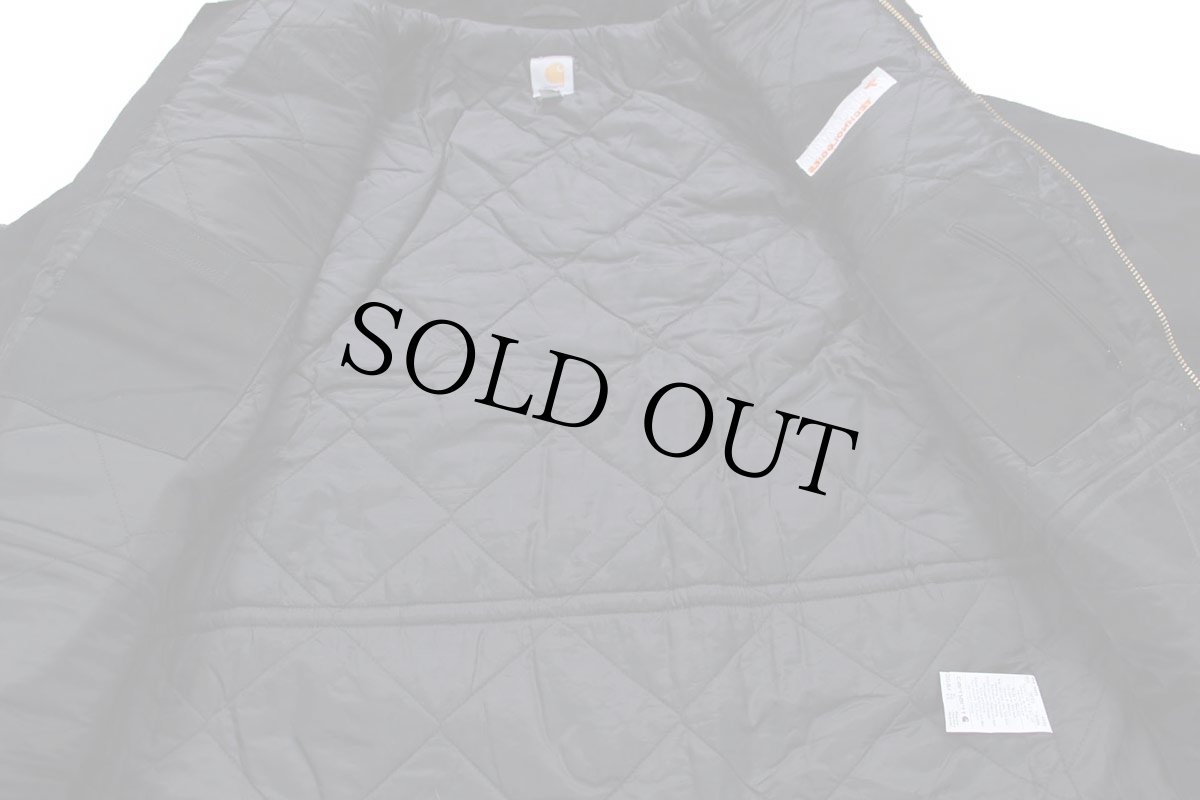 画像6: 未使用★carharttカーハート HYDRAULIC TECHNOLOGIES刺繍 キルティングライナー ダック地 トラディショナルコート 黒 XL (6)