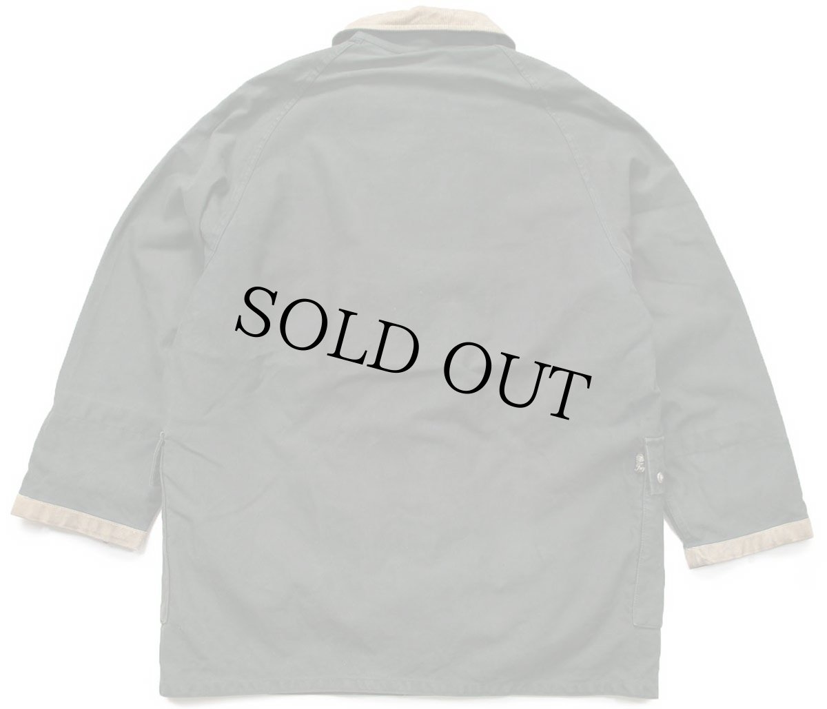 画像2: イタリア製 Fay チンスト&タータンチェック ウールライナー付き コットン キャンバス ファイヤーマンコート 緑 フェード XL (2)