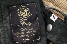 画像5: イタリア製 Fay チンスト&タータンチェック ウールライナー付き コットン キャンバス ファイヤーマンコート 緑 フェード XL (5)