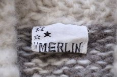 画像5: 80s ネパール製 MERLIN フォークロア柄 ショールカラー ローゲージ ウール ハンドニット セーター L★特大 (5)