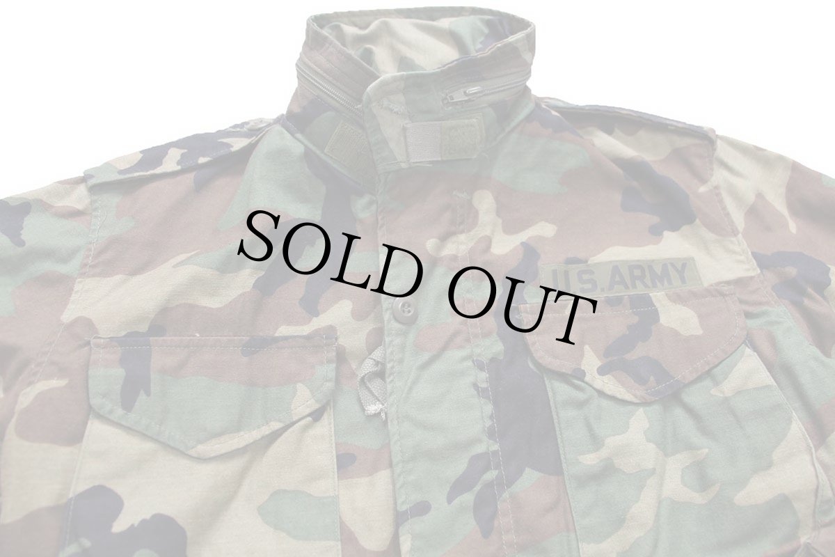 画像3: 80s 米軍 U.S.ARMY パッチ付き ウッドランドカモ M-65 フィールドジャケット S-S (3)
