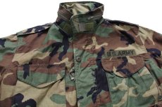 画像3: 80s 米軍 U.S.ARMY パッチ付き ウッドランドカモ M-65 フィールドジャケット S-S (3)