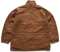 画像2: 00s L.L.Bean ロゴ刺繍 リバーシブル キルティング×フリースジャケット 茶×紺 L-R (2)