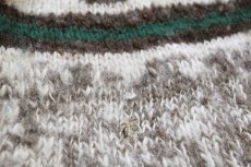 画像9: 80s ネパール製 MERLIN フォークロア柄 ショールカラー ローゲージ ウール ハンドニット セーター L★特大 (9)