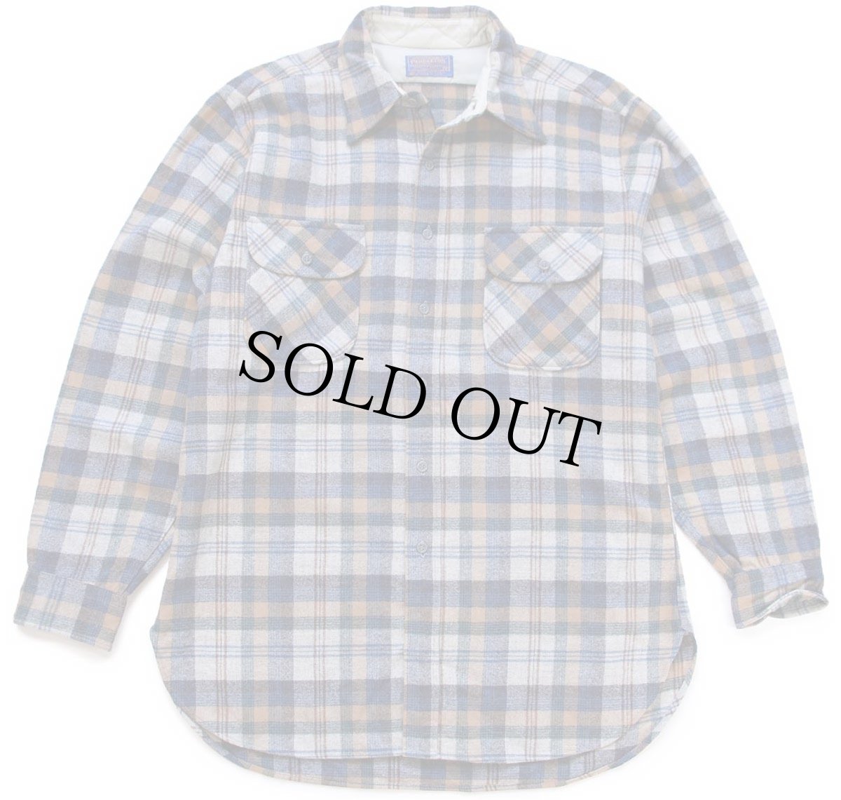 画像1: 70s USA製 PENDLETONペンドルトン タータンチェック ウールシャツ L (1)