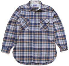 画像1: 70s USA製 PENDLETONペンドルトン タータンチェック ウールシャツ L (1)